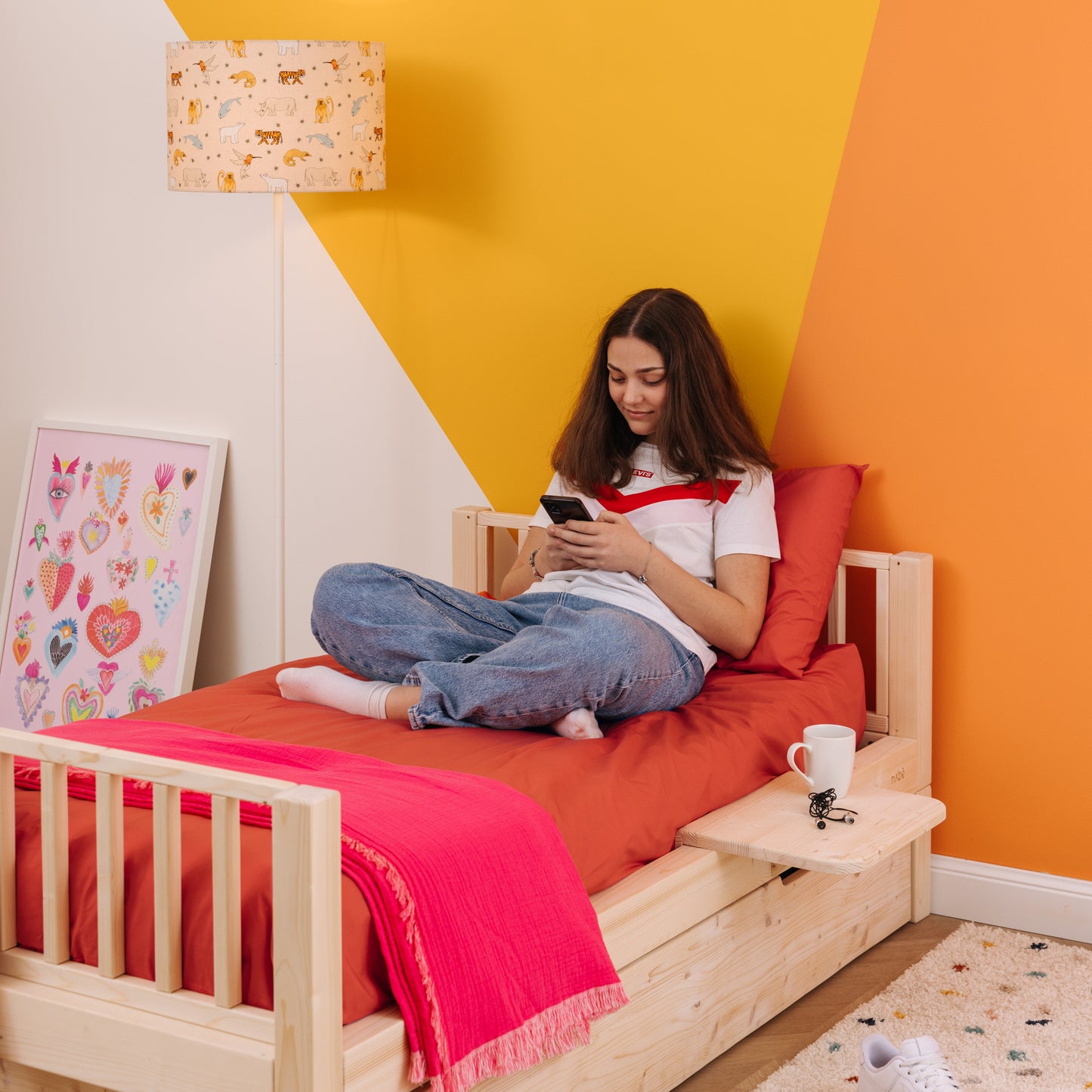 Set lenzuola tinta unita Rosso corallo