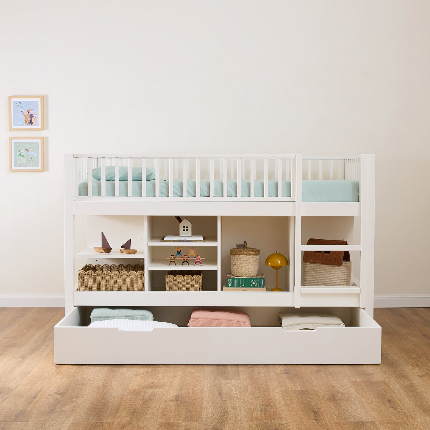 Letto a soppalco mezza altezza evolutivo zero+ Up bio paint