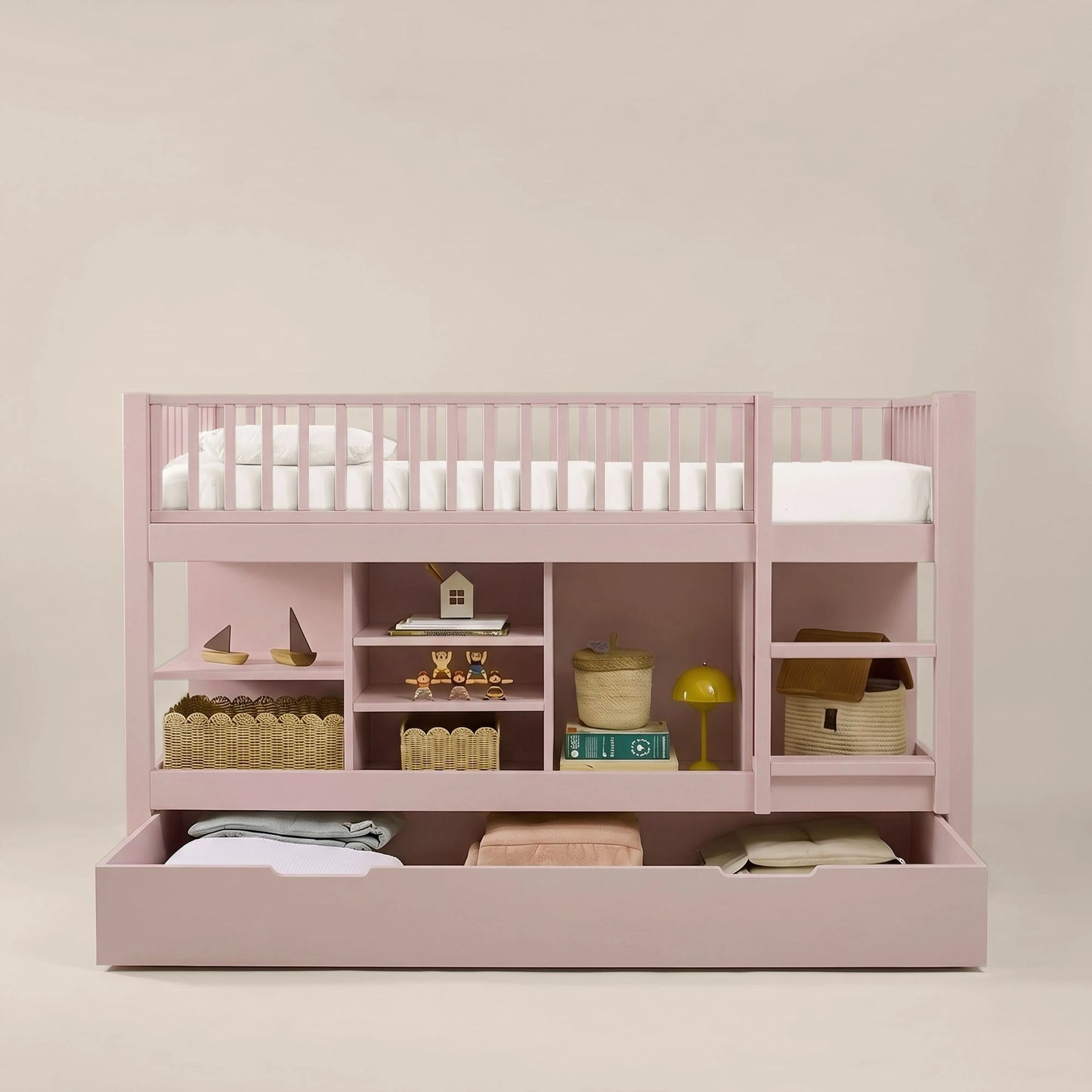 Letto a soppalco mezza altezza evolutivo zero+ Up bio paint Argilla