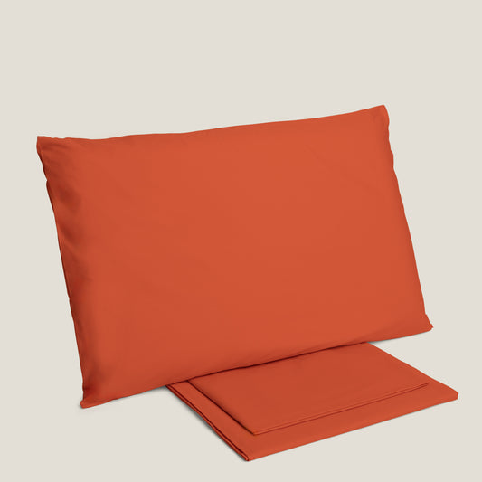 Set lenzuola tinta unita Rosso corallo