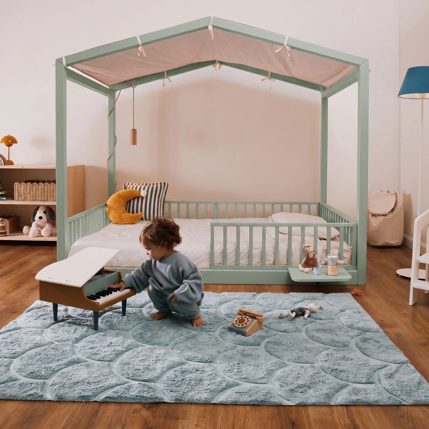 Comodino bio paint per letto evolutivo zero+ Felce