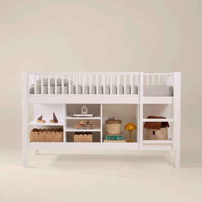 Letto a soppalco mezza altezza evolutivo zero+ Up bio paint Bianco