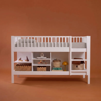 Letto a soppalco mezza altezza evolutivo zero+ Up bio paint Bianco