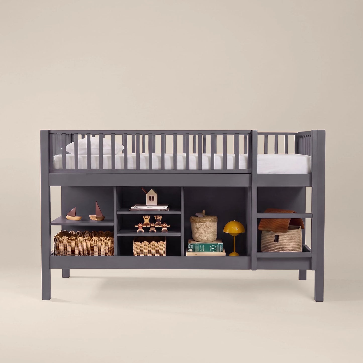 Letto a soppalco mezza altezza evolutivo zero+ Up bio paint Pioggia