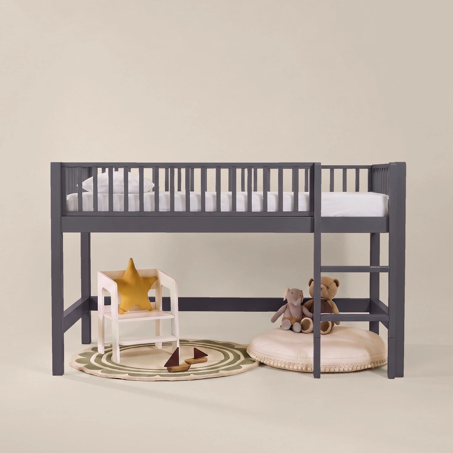 Letto a soppalco mezza altezza evolutivo zero+ Up bio paint Pioggia