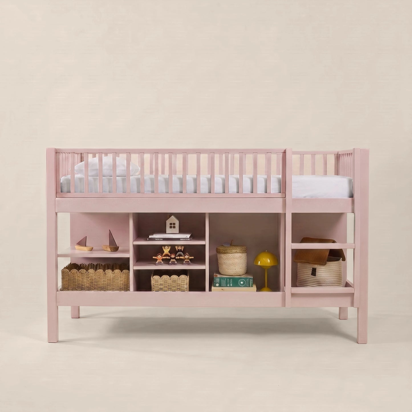 Letto a soppalco mezza altezza evolutivo zero+ Up bio paint Argilla