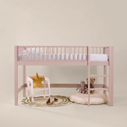 Letto a soppalco mezza altezza evolutivo zero+ Up bio paint Argilla