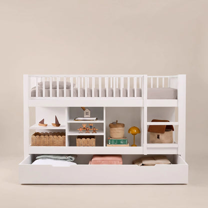 Letto a soppalco mezza altezza evolutivo zero+ Up bio paint Bianco