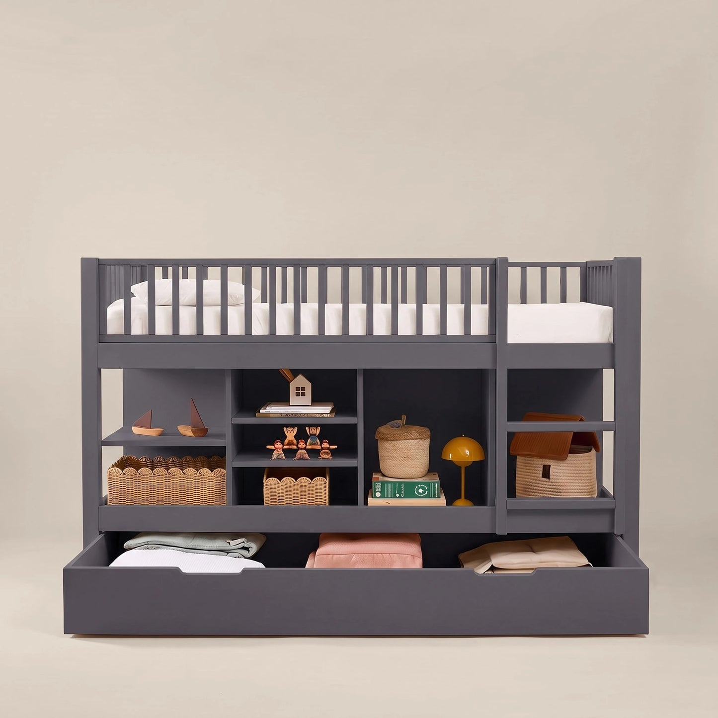 Letto a soppalco mezza altezza evolutivo zero+ Up bio paint Pioggia