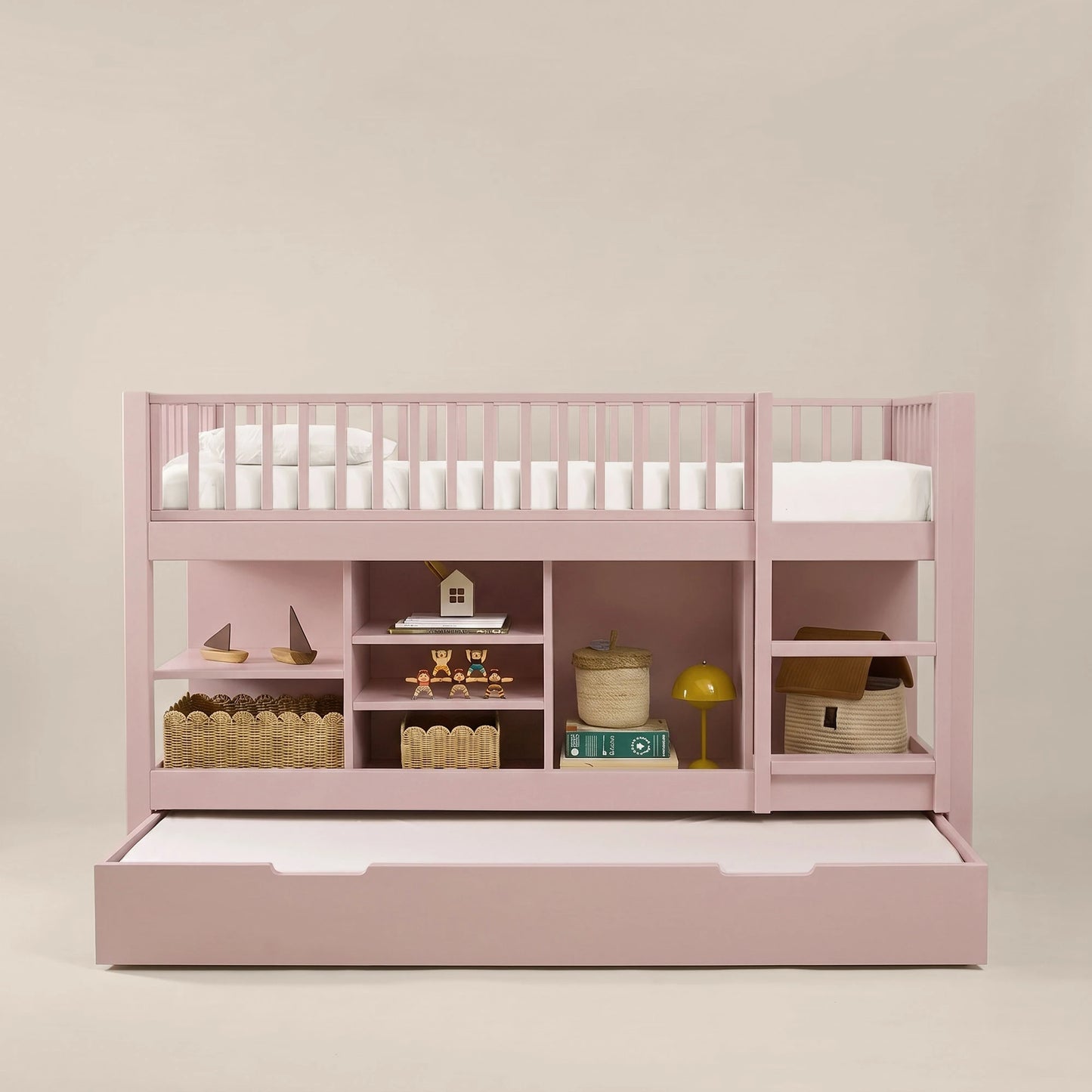 Letto a soppalco mezza altezza evolutivo zero+ Up bio paint Argilla