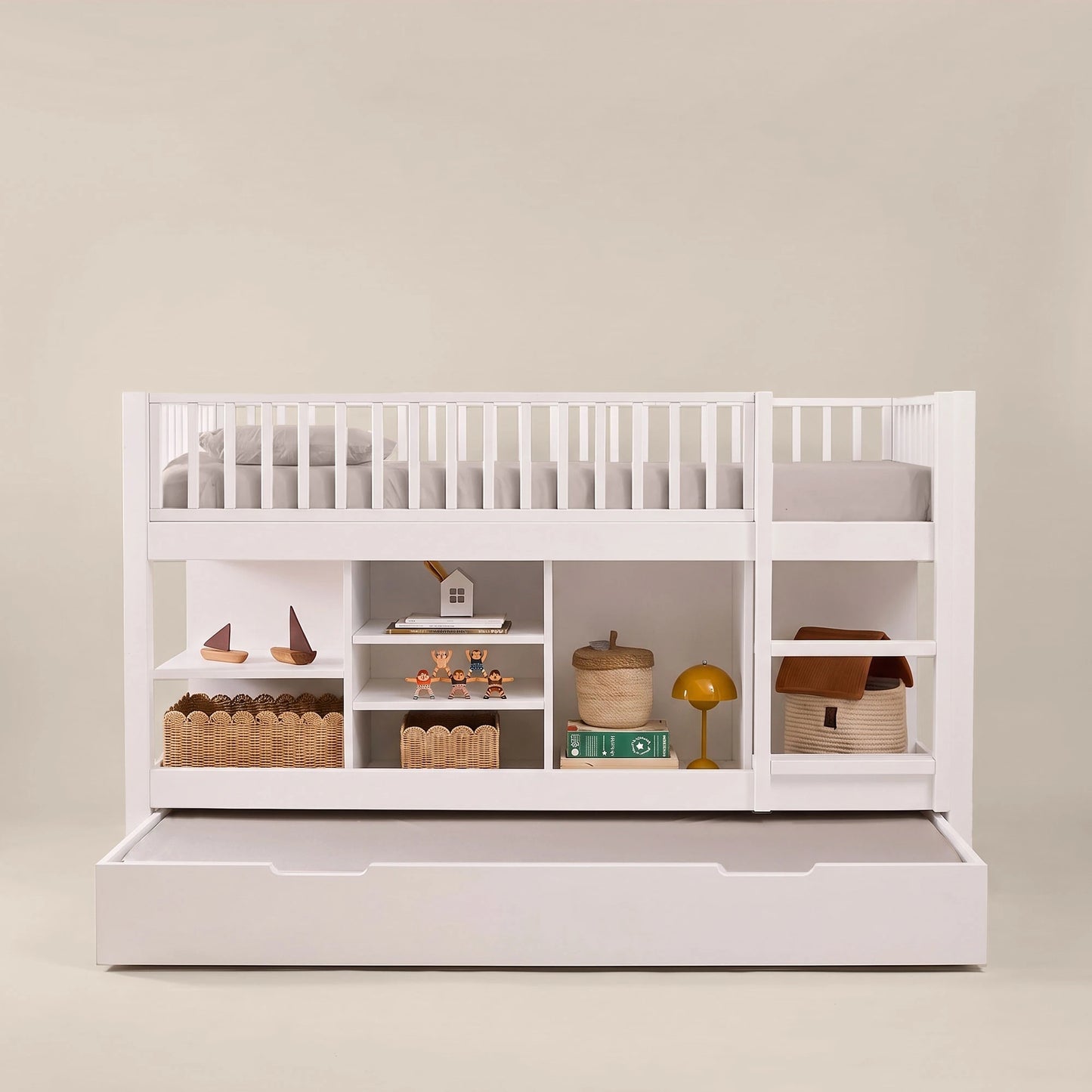 Letto a soppalco mezza altezza evolutivo zero+ Up bio paint Bianco