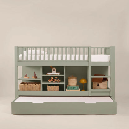 Letto a soppalco mezza altezza evolutivo zero+ Up bio paint Felce