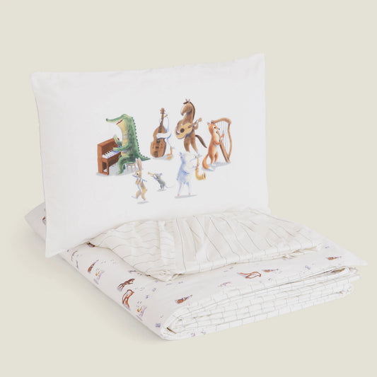 Set copripiumino "Scopri la tua voce" - Bianco righe