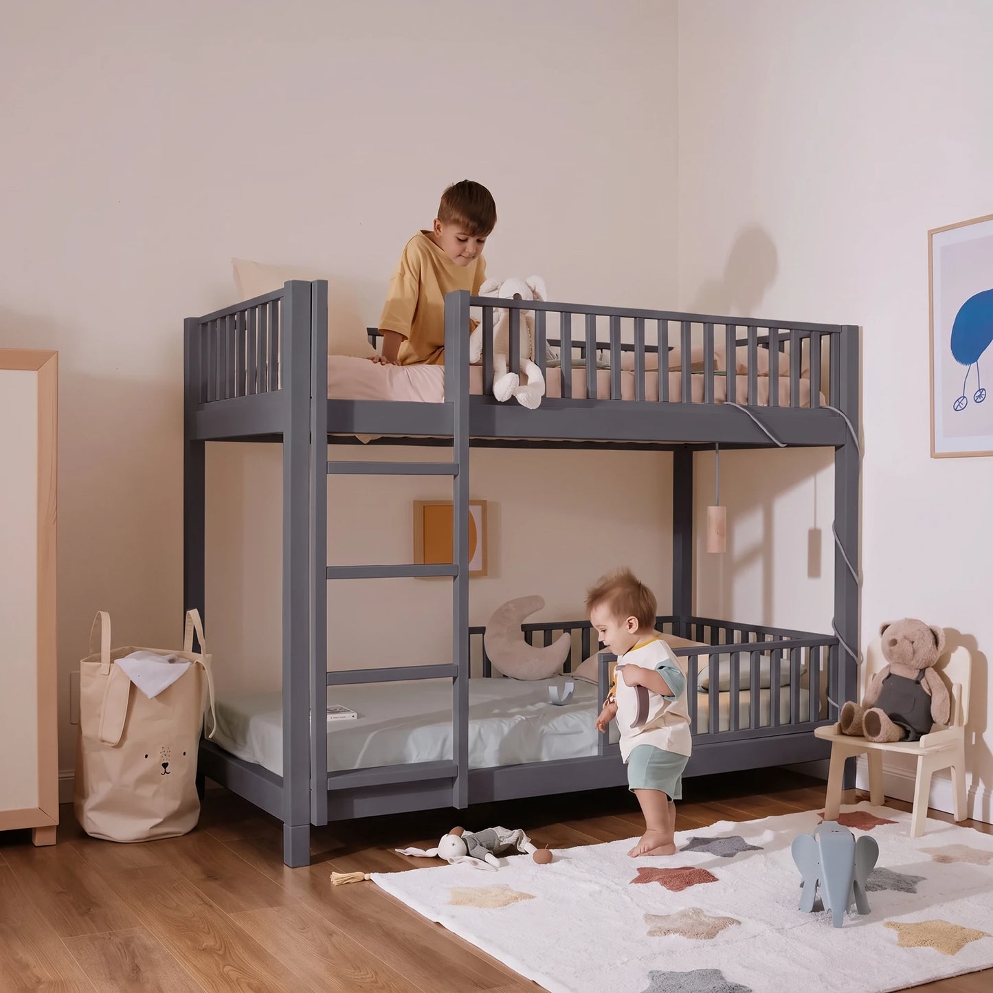 Letto a castello evolutivo zero+ Duo bio paint Pioggia