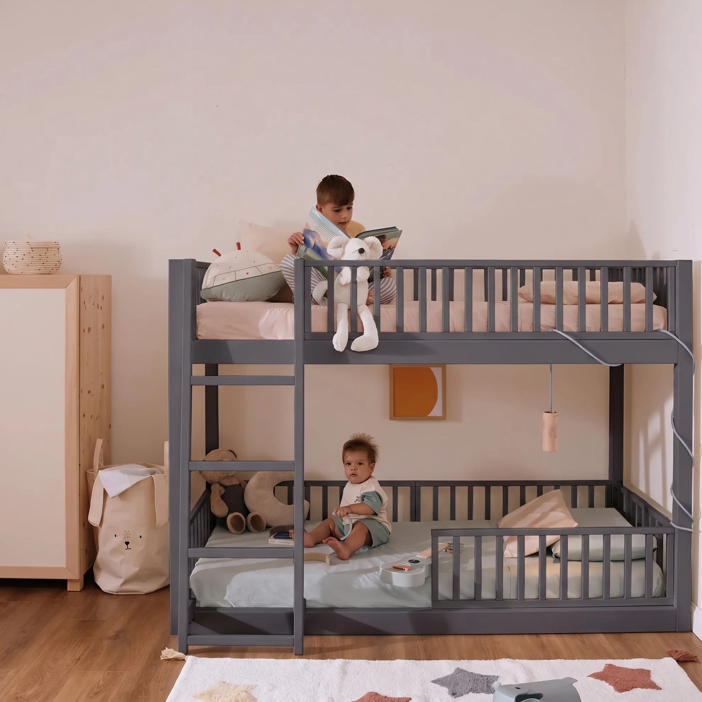 Letto a castello evolutivo zero+ Duo bio paint Pioggia