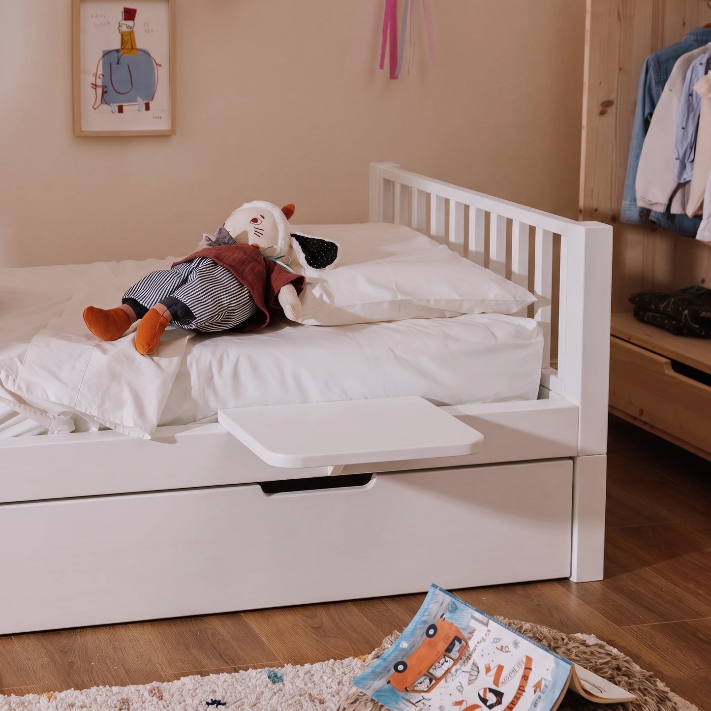 Comodino bio paint Bianco per letto evolutivo zero+
