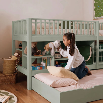 Letto a soppalco mezza altezza evolutivo zero+ Up bio paint Felce