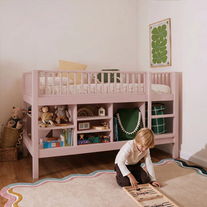 Letto a soppalco mezza altezza evolutivo zero+ Up bio paint Argilla