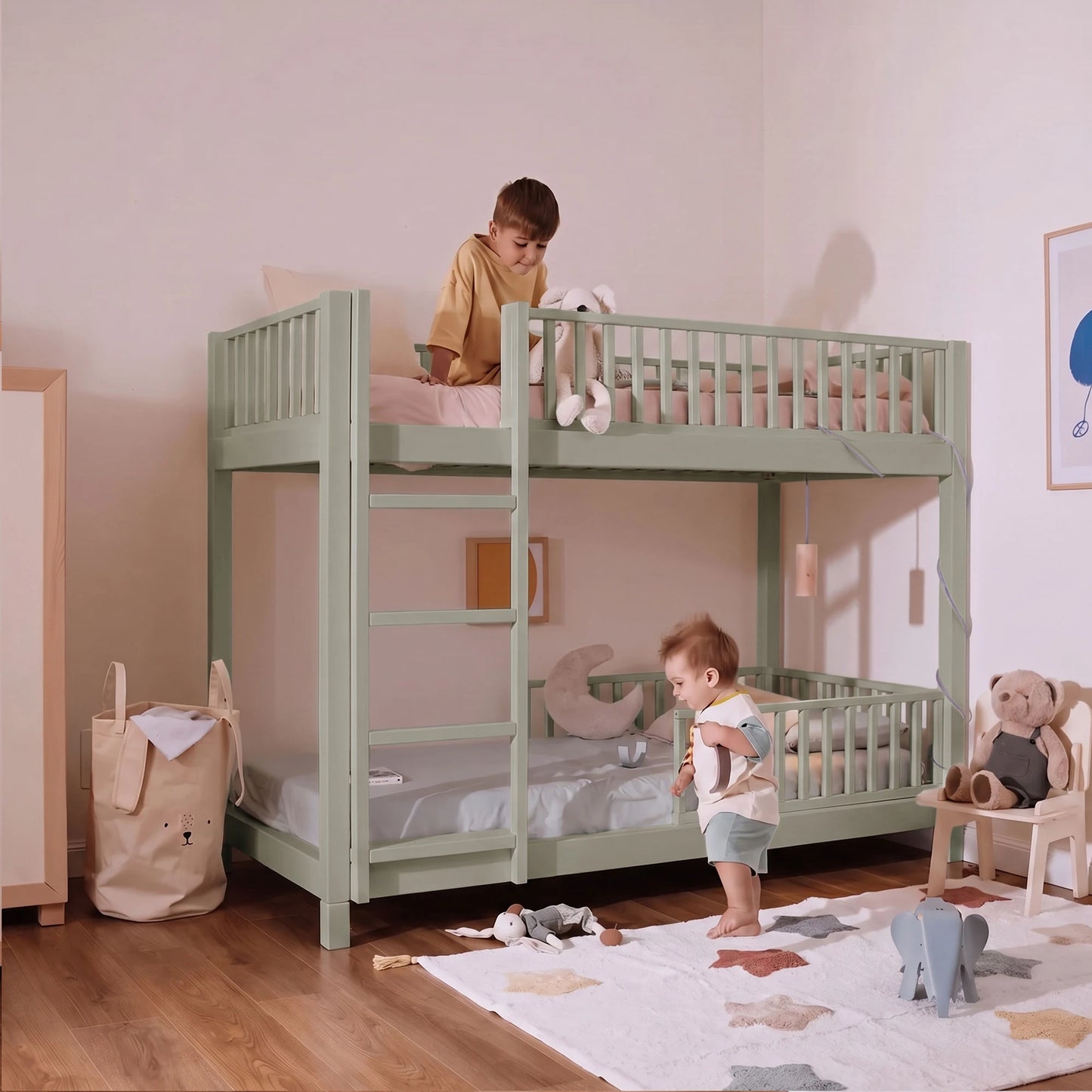 Letto a castello evolutivo zero+ Duo bio paint Felce