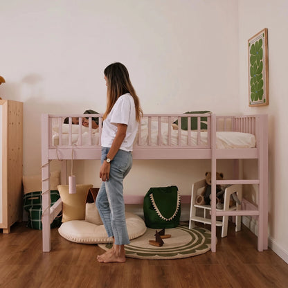 Letto a soppalco mezza altezza evolutivo zero+ Up bio paint Argilla