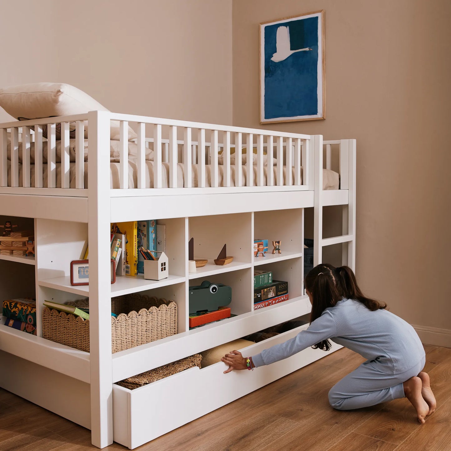 Letto a soppalco mezza altezza evolutivo zero+ Up bio paint