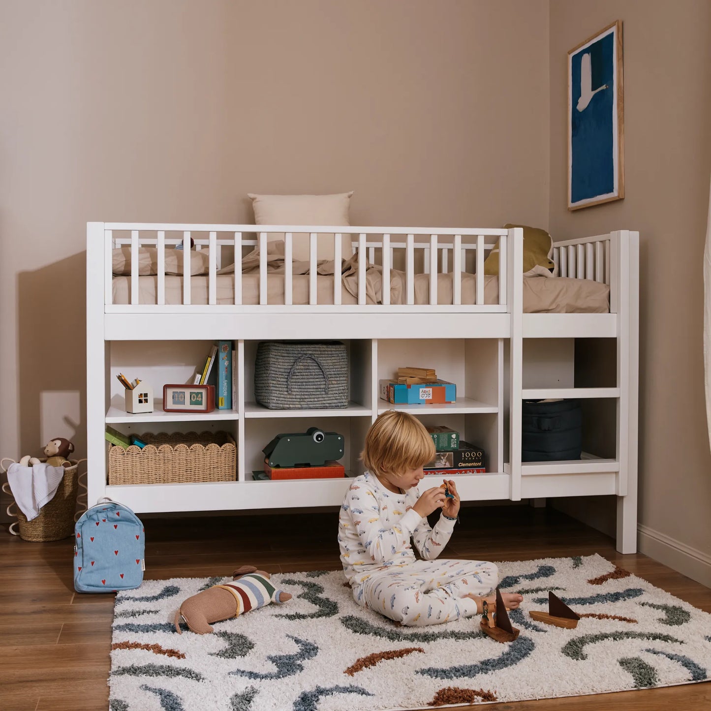 Letto a soppalco mezza altezza evolutivo zero+ Up bio paint