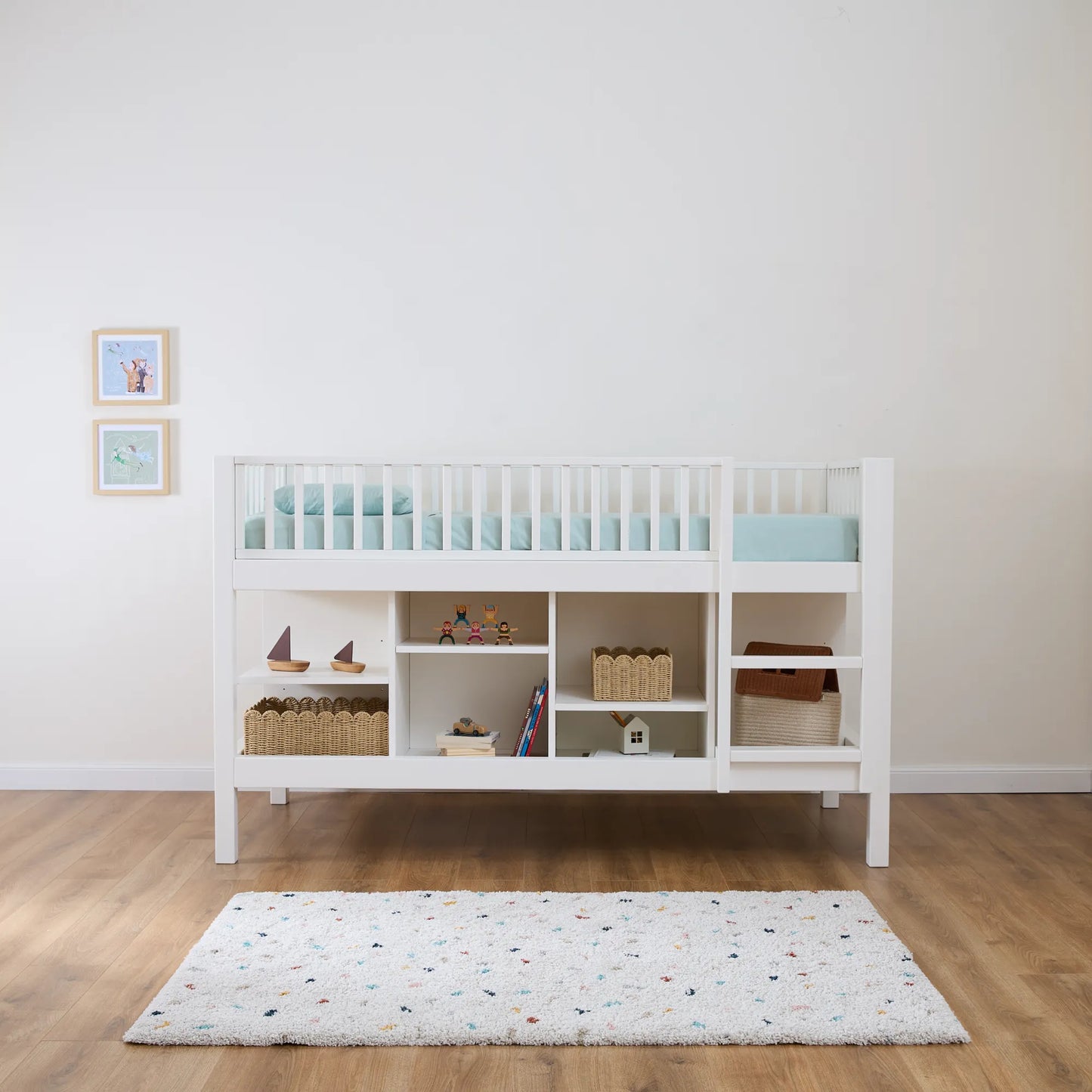 Letto a soppalco mezza altezza evolutivo zero+ Up bio paint