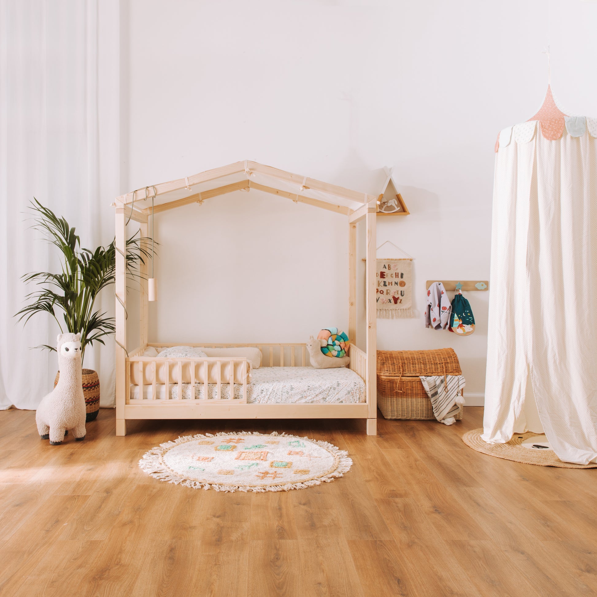 Copertura per tenda in cotone 100% per letto Montessori, il letto del  pavimento è venduto separatamente Baldacchino del letto del bambino,  baldacchino del letto del pavimento Montessori, letto a baldacchino -   Italia