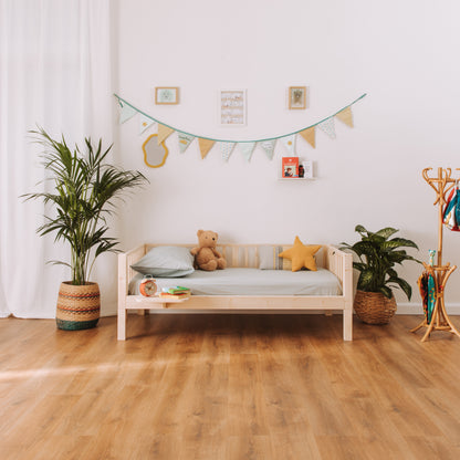 letto montessori zero+ earth in legno naturale con kit piedoni 